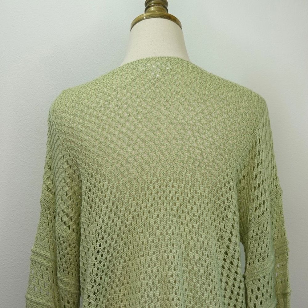 LC Lauren Conrad Multi Pattern Crochet Cropped Sweater - Light Green - M - Picture 13 of 15